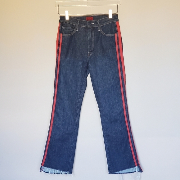 MOTHER Insider Crop Step Fray Jeans Speed Racer Size 26 - Picture 15 of 15